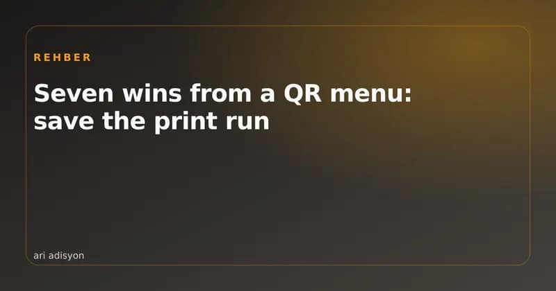 A table number sign with a printed QR code link to the menu