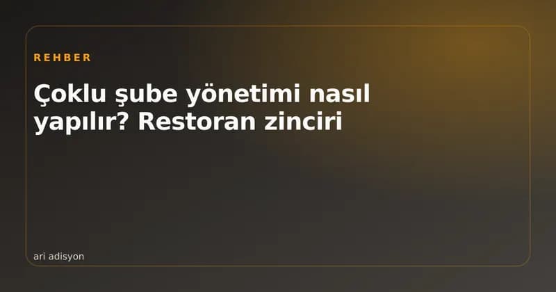 Üç şube planı ve tek merkez ekran