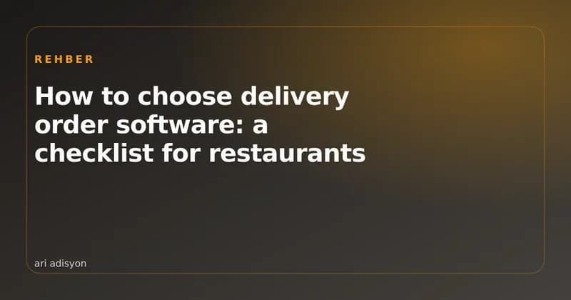 Cover image with a checklist for choosing delivery order software