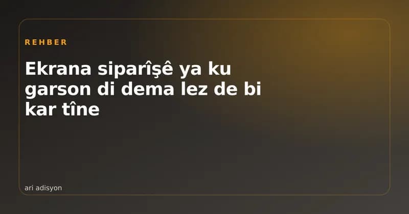 Garson siparîşa maseyê li ser tabletê dinivîse