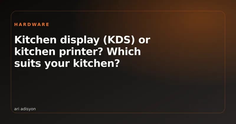 A thermal ticket printer and an order screen side by side in a kitchen