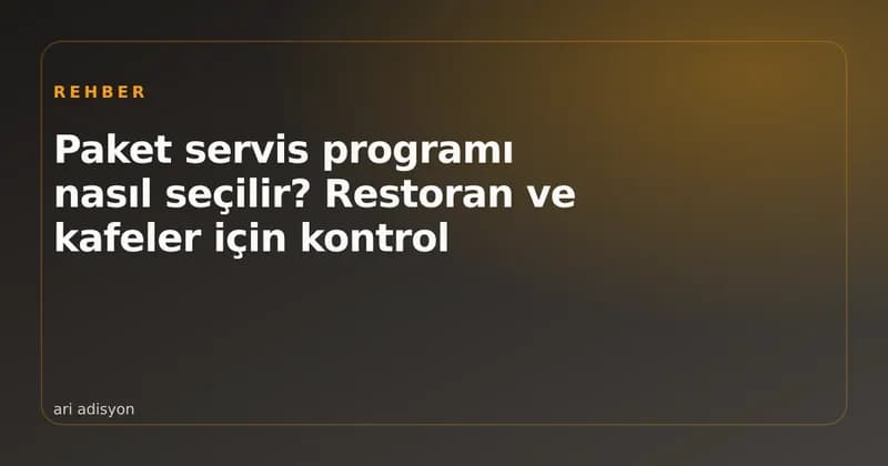 Paket servis programı seçimi için kontrol listesi kapak görseli