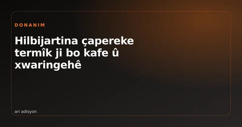 Çapereke termîk û lûleya fîşan di metbexa xwaringehekê de