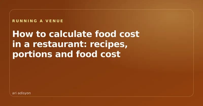 Calculating food cost with a recipe card, scales and a calculator